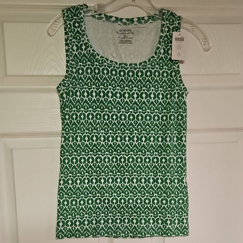 Chico's Green Patterned Women's Top